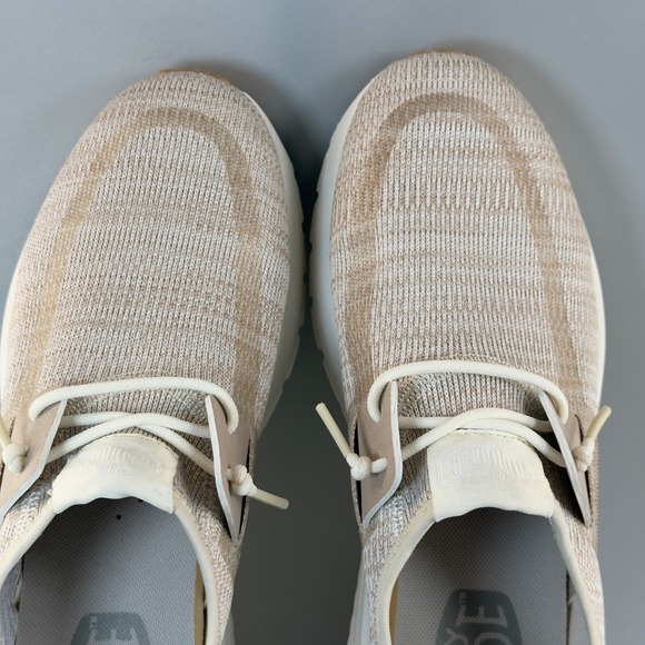 Hey Dude Sirocco Womens 8 Slip On Loafer Sneakers Beige White Lace Comfort Shoes - Picture 7 of 16